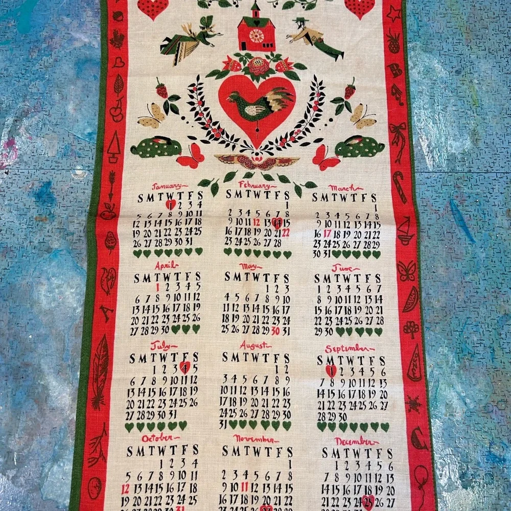 1958 Linen Calendar